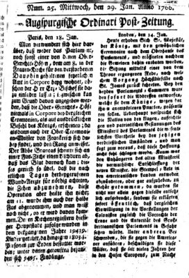 Augspurgische Ordinari-Post-Zeitung (Augsburger Postzeitung) Mittwoch 29. Januar 1766