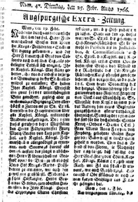 Augspurgische Ordinari-Post-Zeitung (Augsburger Postzeitung) Dienstag 25. Februar 1766