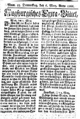 Augspurgische Ordinari-Post-Zeitung (Augsburger Postzeitung) Donnerstag 6. März 1766