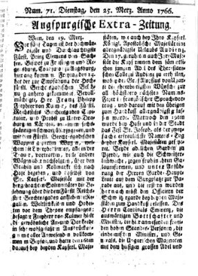 Augspurgische Ordinari-Post-Zeitung (Augsburger Postzeitung) Tuesday 25. March 1766