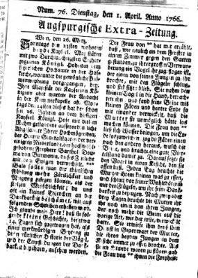 Augspurgische Ordinari-Post-Zeitung (Augsburger Postzeitung) Dienstag 1. April 1766