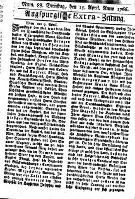 Augspurgische Ordinari-Post-Zeitung (Augsburger Postzeitung) Dienstag 15. April 1766