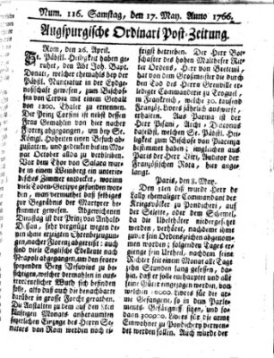 Augspurgische Ordinari-Post-Zeitung (Augsburger Postzeitung) Samstag 17. Mai 1766