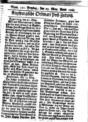 Augspurgische Ordinari-Post-Zeitung (Augsburger Postzeitung) Freitag 23. Mai 1766