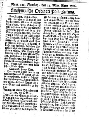 Augspurgische Ordinari-Post-Zeitung (Augsburger Postzeitung) Samstag 24. Mai 1766