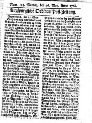 Augspurgische Ordinari-Post-Zeitung (Augsburger Postzeitung) Montag 26. Mai 1766