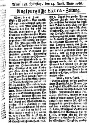 Augspurgische Ordinari-Post-Zeitung (Augsburger Postzeitung) Dienstag 24. Juni 1766