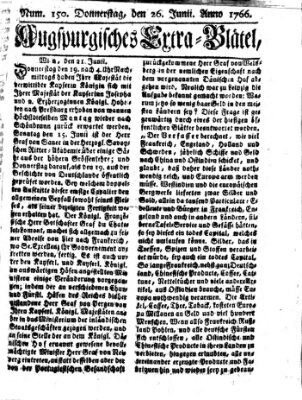 Augspurgische Ordinari-Post-Zeitung (Augsburger Postzeitung) Donnerstag 26. Juni 1766