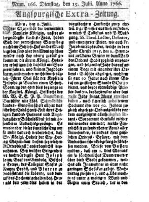 Augspurgische Ordinari-Post-Zeitung (Augsburger Postzeitung) Dienstag 15. Juli 1766