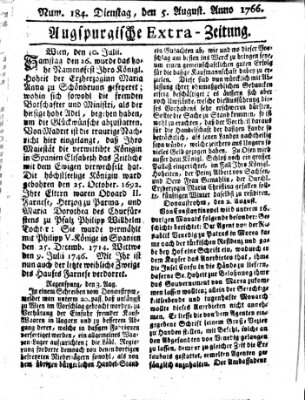 Augspurgische Ordinari-Post-Zeitung (Augsburger Postzeitung) Tuesday 5. August 1766