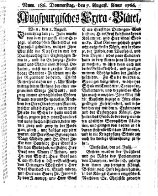 Augspurgische Ordinari-Post-Zeitung (Augsburger Postzeitung) Donnerstag 7. August 1766