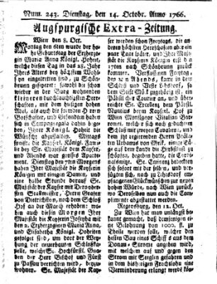 Augspurgische Ordinari-Post-Zeitung (Augsburger Postzeitung) Dienstag 14. Oktober 1766