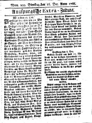 Augspurgische Ordinari-Post-Zeitung (Augsburger Postzeitung) Dienstag 16. Dezember 1766