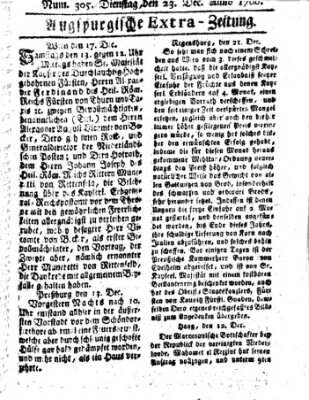 Augspurgische Ordinari-Post-Zeitung (Augsburger Postzeitung) Dienstag 23. Dezember 1766