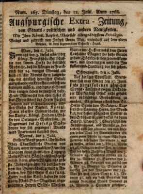 Augsburgische Ordinari Postzeitung von Staats-, gelehrten, historisch- u. ökonomischen Neuigkeiten (Augsburger Postzeitung) Dienstag 12. Juli 1768