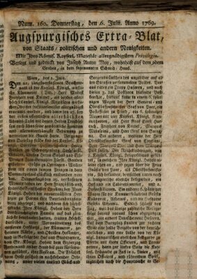 Augsburgische Ordinari Postzeitung von Staats-, gelehrten, historisch- u. ökonomischen Neuigkeiten (Augsburger Postzeitung) Donnerstag 6. Juli 1769