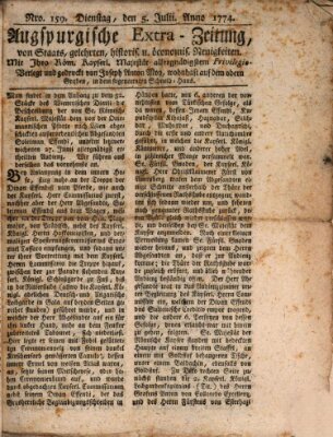 Augsburgische Ordinari Postzeitung von Staats-, gelehrten, historisch- u. ökonomischen Neuigkeiten (Augsburger Postzeitung) Dienstag 5. Juli 1774