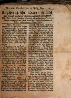 Augsburgische Ordinari Postzeitung von Staats-, gelehrten, historisch- u. ökonomischen Neuigkeiten (Augsburger Postzeitung) Dienstag 12. Juli 1774