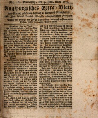 Augsburgische Ordinari Postzeitung von Staats-, gelehrten, historisch- u. ökonomischen Neuigkeiten (Augsburger Postzeitung) Donnerstag 4. Juli 1776