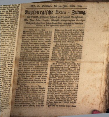 Augsburgische Ordinari Postzeitung von Staats-, gelehrten, historisch- u. ökonomischen Neuigkeiten (Augsburger Postzeitung) Dienstag 19. Januar 1779