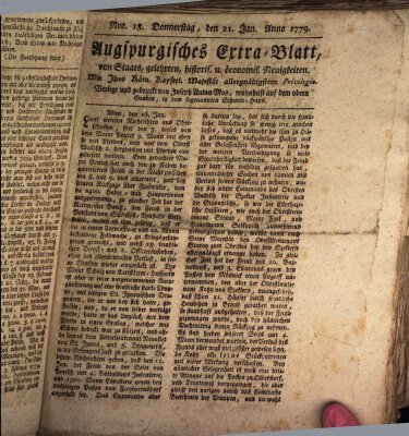 Augsburgische Ordinari Postzeitung von Staats-, gelehrten, historisch- u. ökonomischen Neuigkeiten (Augsburger Postzeitung) Donnerstag 21. Januar 1779