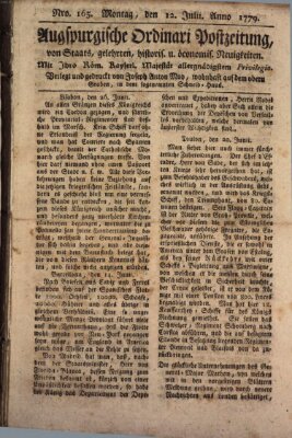 Augsburgische Ordinari Postzeitung von Staats-, gelehrten, historisch- u. ökonomischen Neuigkeiten (Augsburger Postzeitung) Montag 12. Juli 1779