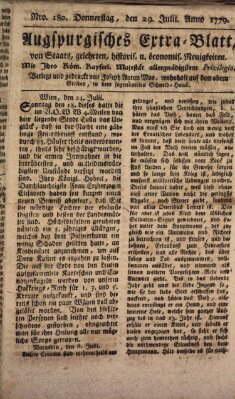 Augsburgische Ordinari Postzeitung von Staats-, gelehrten, historisch- u. ökonomischen Neuigkeiten (Augsburger Postzeitung) Donnerstag 29. Juli 1779