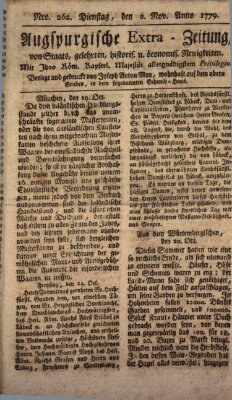 Augsburgische Ordinari Postzeitung von Staats-, gelehrten, historisch- u. ökonomischen Neuigkeiten (Augsburger Postzeitung) Dienstag 2. November 1779