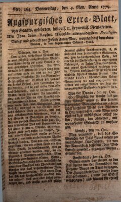 Augsburgische Ordinari Postzeitung von Staats-, gelehrten, historisch- u. ökonomischen Neuigkeiten (Augsburger Postzeitung) Donnerstag 4. November 1779