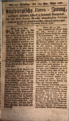 Augsburgische Ordinari Postzeitung von Staats-, gelehrten, historisch- u. ökonomischen Neuigkeiten (Augsburger Postzeitung) Dienstag 25. Januar 1780