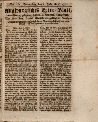 Augsburgische Ordinari Postzeitung von Staats-, gelehrten, historisch- u. ökonomischen Neuigkeiten (Augsburger Postzeitung) Donnerstag 6. Juli 1780