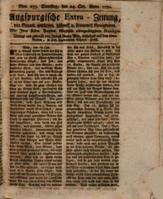 Augsburgische Ordinari Postzeitung von Staats-, gelehrten, historisch- u. ökonomischen Neuigkeiten (Augsburger Postzeitung) Dienstag 24. Oktober 1780