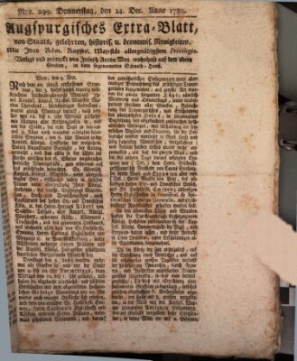 Augsburgische Ordinari Postzeitung von Staats-, gelehrten, historisch- u. ökonomischen Neuigkeiten (Augsburger Postzeitung) Donnerstag 14. Dezember 1780