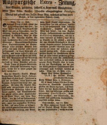 Augsburgische Ordinari Postzeitung von Staats-, gelehrten, historisch- u. ökonomischen Neuigkeiten (Augsburger Postzeitung) Dienstag 27. Februar 1781