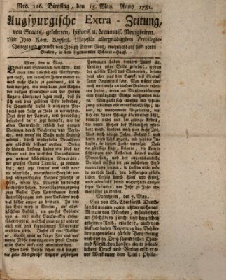 Augsburgische Ordinari Postzeitung von Staats-, gelehrten, historisch- u. ökonomischen Neuigkeiten (Augsburger Postzeitung) Dienstag 15. Mai 1781