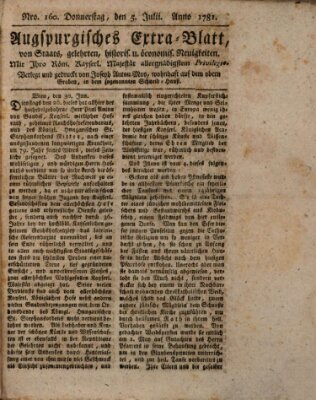 Augsburgische Ordinari Postzeitung von Staats-, gelehrten, historisch- u. ökonomischen Neuigkeiten (Augsburger Postzeitung) Donnerstag 5. Juli 1781