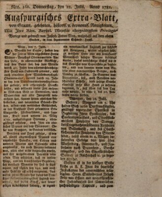 Augsburgische Ordinari Postzeitung von Staats-, gelehrten, historisch- u. ökonomischen Neuigkeiten (Augsburger Postzeitung) Donnerstag 12. Juli 1781