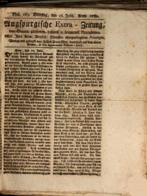 Augsburgische Ordinari Postzeitung von Staats-, gelehrten, historisch- u. ökonomischen Neuigkeiten (Augsburger Postzeitung) Dienstag 16. Juli 1782