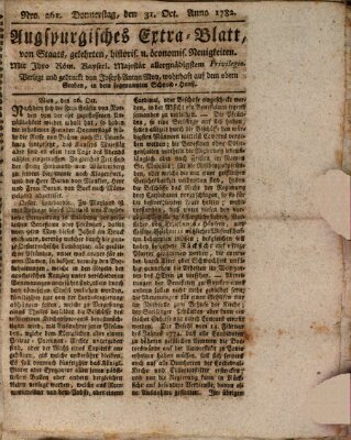 Augsburgische Ordinari Postzeitung von Staats-, gelehrten, historisch- u. ökonomischen Neuigkeiten (Augsburger Postzeitung) Donnerstag 31. Oktober 1782