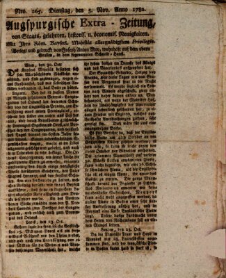 Augsburgische Ordinari Postzeitung von Staats-, gelehrten, historisch- u. ökonomischen Neuigkeiten (Augsburger Postzeitung) Dienstag 5. November 1782