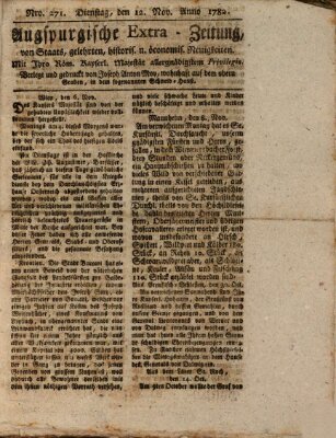 Augsburgische Ordinari Postzeitung von Staats-, gelehrten, historisch- u. ökonomischen Neuigkeiten (Augsburger Postzeitung) Dienstag 12. November 1782