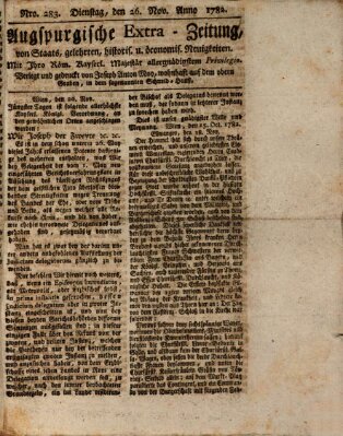 Augsburgische Ordinari Postzeitung von Staats-, gelehrten, historisch- u. ökonomischen Neuigkeiten (Augsburger Postzeitung) Dienstag 26. November 1782