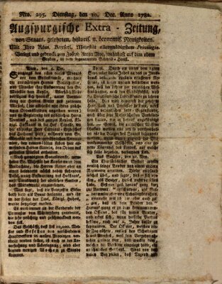 Augsburgische Ordinari Postzeitung von Staats-, gelehrten, historisch- u. ökonomischen Neuigkeiten (Augsburger Postzeitung) Dienstag 10. Dezember 1782