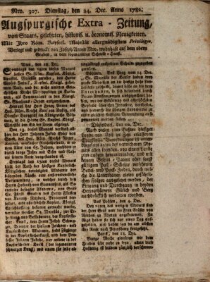 Augsburgische Ordinari Postzeitung von Staats-, gelehrten, historisch- u. ökonomischen Neuigkeiten (Augsburger Postzeitung) Dienstag 24. Dezember 1782