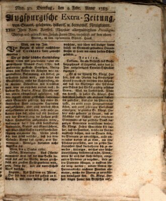 Augsburgische Ordinari Postzeitung von Staats-, gelehrten, historisch- u. ökonomischen Neuigkeiten (Augsburger Postzeitung) Dienstag 4. Februar 1783