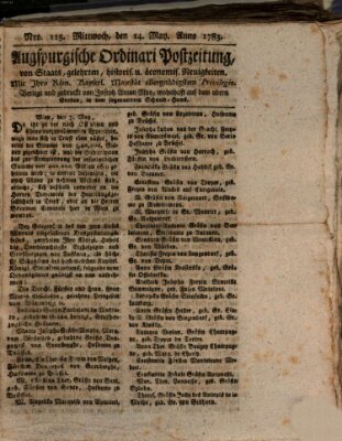 Augsburgische Ordinari Postzeitung von Staats-, gelehrten, historisch- u. ökonomischen Neuigkeiten (Augsburger Postzeitung) Mittwoch 14. Mai 1783