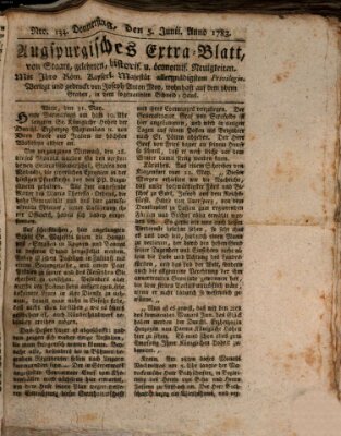 Augsburgische Ordinari Postzeitung von Staats-, gelehrten, historisch- u. ökonomischen Neuigkeiten (Augsburger Postzeitung) Donnerstag 5. Juni 1783