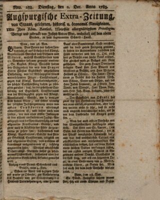 Augsburgische Ordinari Postzeitung von Staats-, gelehrten, historisch- u. ökonomischen Neuigkeiten (Augsburger Postzeitung) Dienstag 2. Dezember 1783