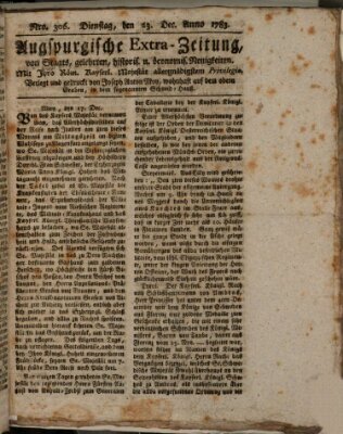 Augsburgische Ordinari Postzeitung von Staats-, gelehrten, historisch- u. ökonomischen Neuigkeiten (Augsburger Postzeitung) Dienstag 23. Dezember 1783