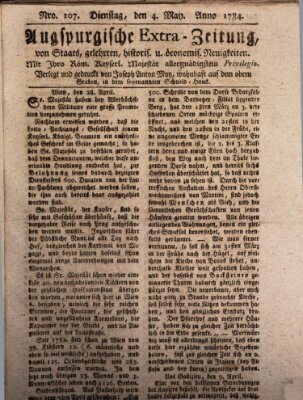 Augsburgische Ordinari Postzeitung von Staats-, gelehrten, historisch- u. ökonomischen Neuigkeiten (Augsburger Postzeitung) Dienstag 4. Mai 1784